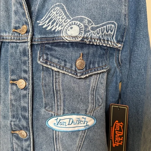 Von Dutch Blue Jean Jacket. Size M.